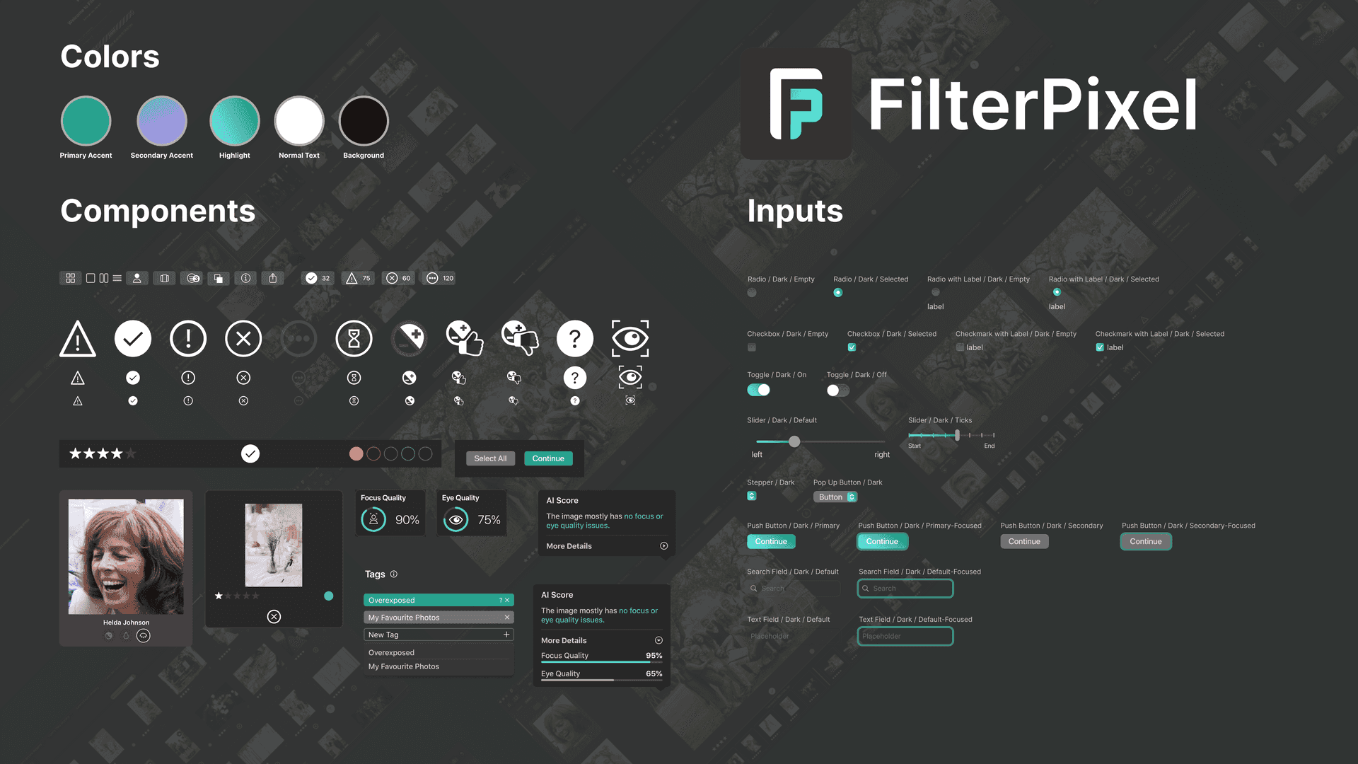 The FilterPixel design system based on Apple's Big Sur UI kit