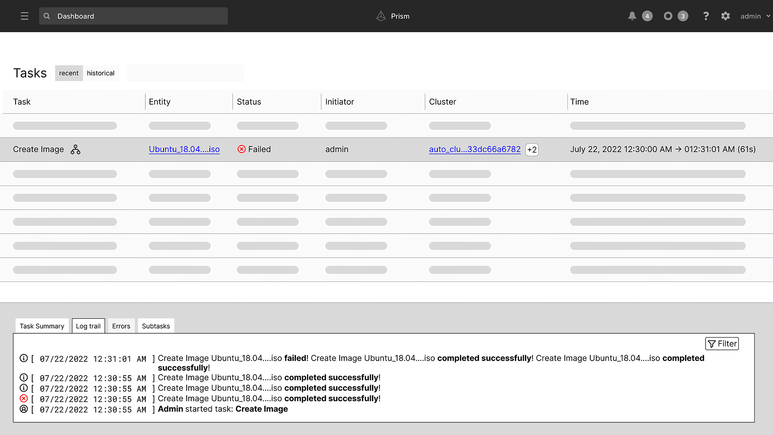 Layout A: scan-first design with dense table and inline status indicators