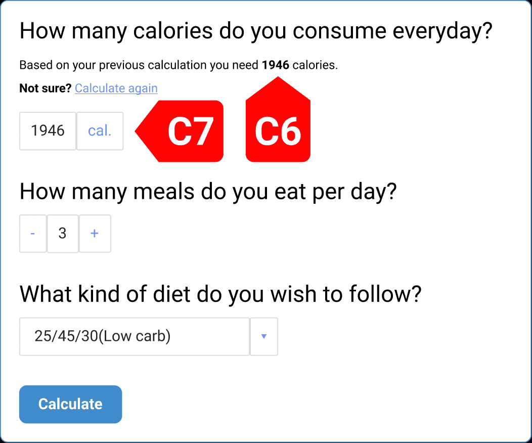 After: Macro calculator doesn’t remember calculated daily calorie